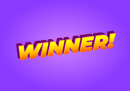 Winner. Text effect design with modern color in 3D styleのイラスト素材