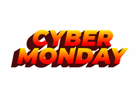 Cyber monday. Text effect design in 3 dimensions look, good for social media adsのイラスト素材