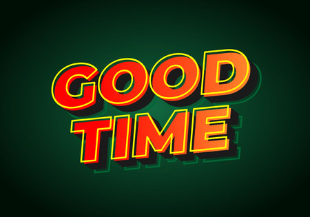 Good time. Text effect design in modern colors with 3D look effectのイラスト素材