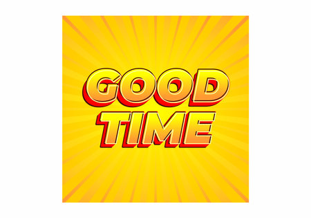 Good time. Text effect design in modern colors with 3D look effectのイラスト素材