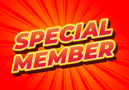 Special member. Text effect design in modern colors with 3D effect lookのイラスト素材
