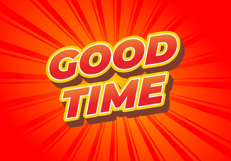Good time. Text effect design in modern colors with 3D look effectのイラスト素材