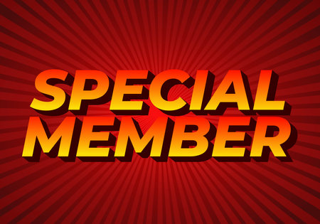 Special member. Text effect design in modern colors with 3D effect lookのイラスト素材