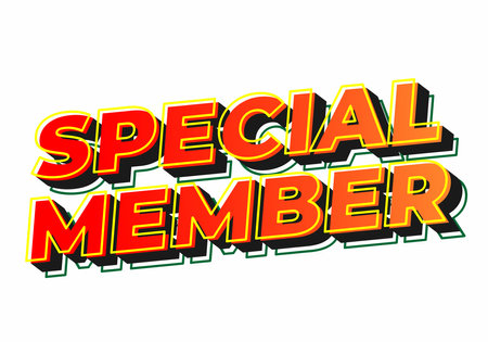 Special member. Text effect design in modern colors with 3D effect lookのイラスト素材