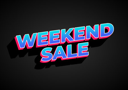 Weekend sale. Text effect design for advertising and promotion needsのイラスト素材