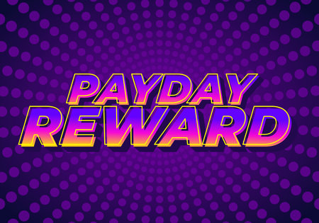 Payday reward. Text effect design in bold font for social media advertising purposesのイラスト素材
