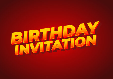 Birthday invitation. Text effect design for advertising or invitation needsのイラスト素材