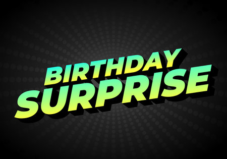 Birthday surprise. Text effect design for a birthday celebration or something like thatのイラスト素材