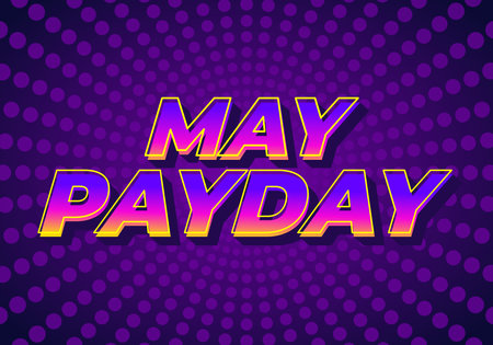 May payday. Text effect design for promotional needs about payday in May. purple pinkのイラスト素材
