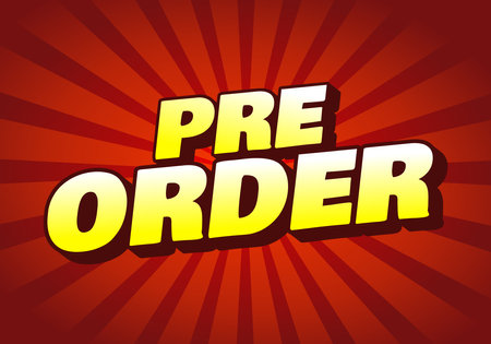 Pre order. Text effect design for social media promotion needs. Red yellow gradientのイラスト素材