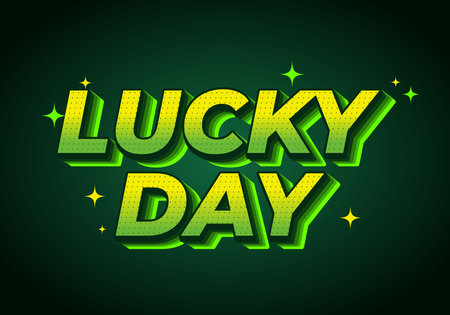 Lucky day. text effect design with bold font for promotional event online or offlineのイラスト素材