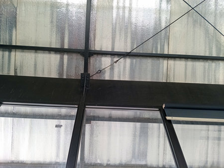 Industrial ceiling with foil insulation and steel supportの写真素材