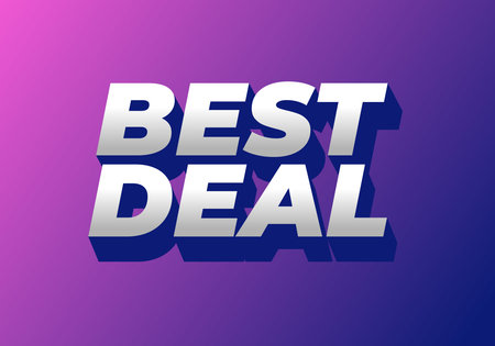 A vibrant graphic design featuring the bold text BEST DEAL in a modern font The background transitions from purple to pink, creating an eye catching effectのイラスト素材