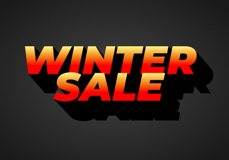 Bold red and yellow gradient text Winter Sale on a dark background, creating a striking and attention grabbing effect. Good for adsのイラスト素材