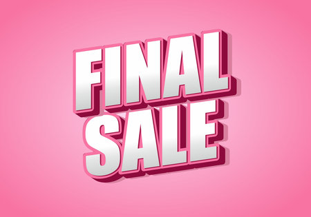 Red/pink promotional graphic with bold 3d white text reading FINAL SALE on pink gradient background, modern sale banner vibeのイラスト素材