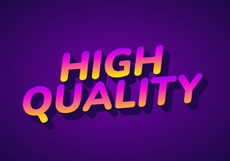 3D text High Quality in gradient colors on a purple background.のイラスト素材