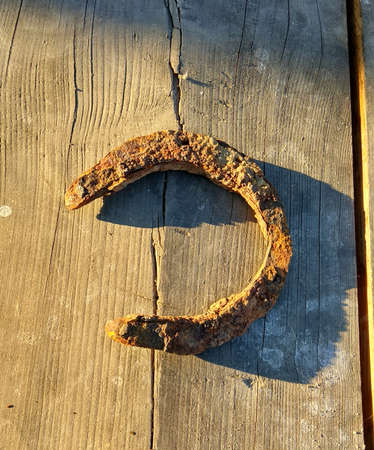 rusty horseshoeの写真素材