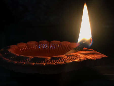 Clay Diya or Oil Lampの写真素材