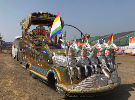 Karakbel, Madhya Pradesh/India : November 19, 2019 - Chariot or Baggi used by Jain community in...