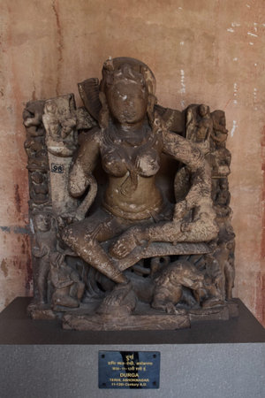 Gwalior, Madhya Pradesh/India - March 15, 2020 : Sculpture of Durga (Goddess) built in 11-12th...