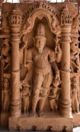 Gwalior, Madhya Pradesh/India - March 15, 2020 : Sculpture of Vishnuのeditorial素材