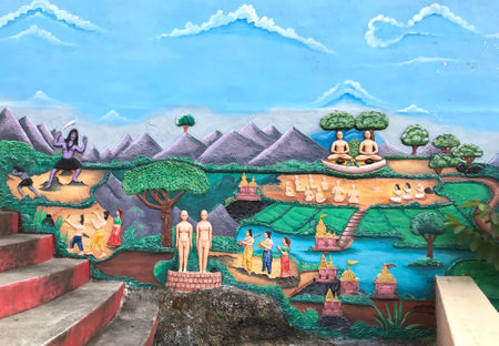 Jabalpur, Madhya Pradesh/India : November 23,2019 - Context of Jain Gods at Pisanhari Ki Madhiya, Jabalpurのeditorial素材