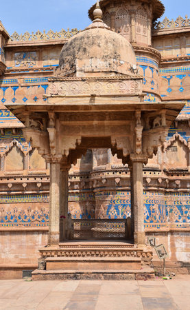 Gwalior, Madhya Pradesh/India : March 15, 2020 - Outside Structure of Man Singh Palace, Gwalior Fortのeditorial素材