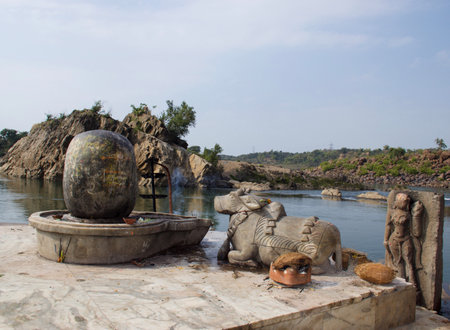 Jabalpur, Madhya Pradesh/India : January 29, 2020 - Shivling at Bhedaghat, Jabalpurのeditorial素材