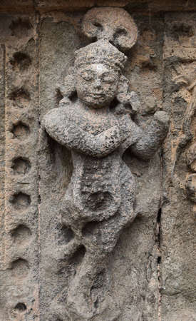 Ancient small Carved Structure on the walls of Ahilyabai Fort, Maheshwar (Madhya Pradesh, India)の写真素材