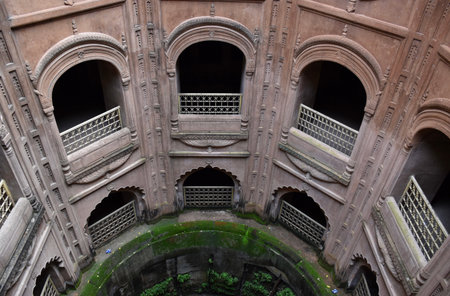 Shahi Hamam or Baoli. Royal bath and Stepwell at Bara Imambara, Lucknow (Uttar Pradesh, India)のeditorial素材