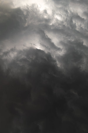 Dark and moody black clouds