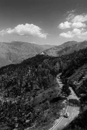 Black and white hillsの写真素材