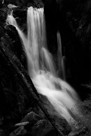 Long exposure photograph of a waterfall in nature