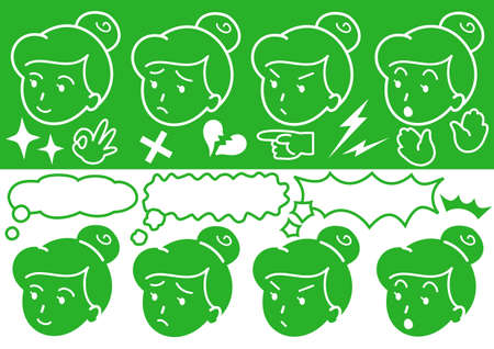 female face logosのイラスト素材