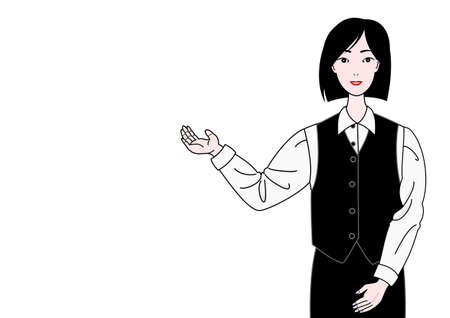 businesswoman in uniform showingのイラスト素材