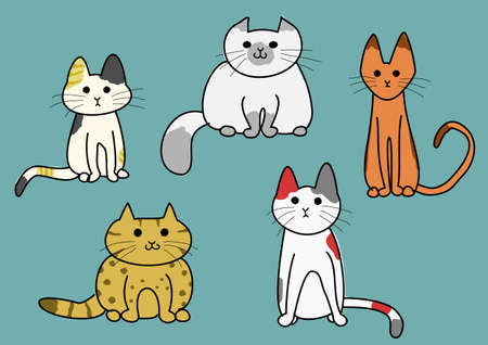 five catsのイラスト素材