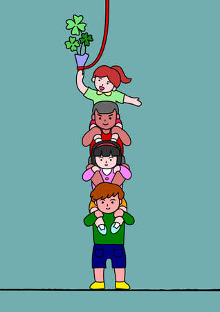 co-operation childrenのイラスト素材