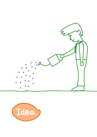 watering seed of ideaのイラスト素材