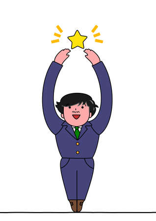 Businessman grabbing a starのイラスト素材