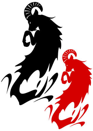 Goat silhouetteのイラスト素材