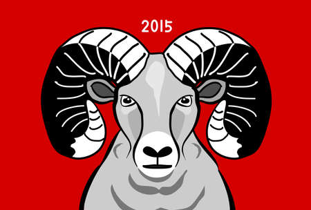 upper body of big horn sheepのイラスト素材