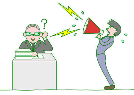Boss ignoring the subordinates complainのイラスト素材