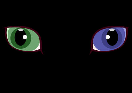 green and blue Odd-eyedのイラスト素材