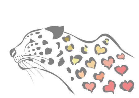 heart spotted leopardのイラスト素材
