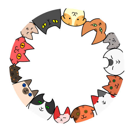 Cats circle with copy spaceのイラスト素材
