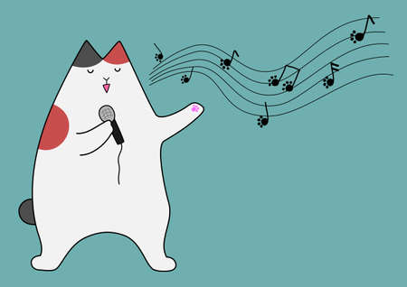 singing catのイラスト素材