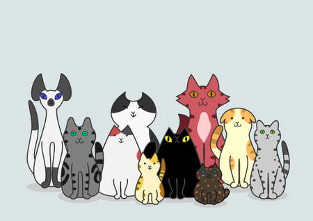 Cats groupのイラスト素材