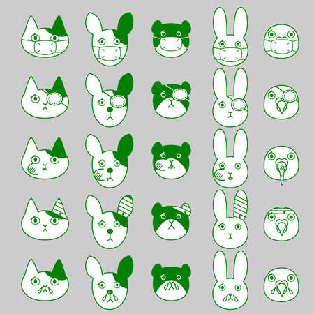Pets face illness injuryのイラスト素材