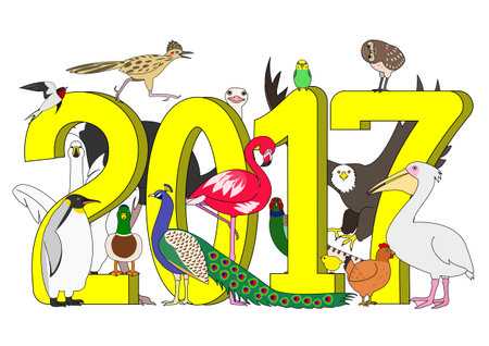 Group of birds for new year
