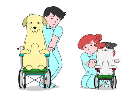 Old pet careのイラスト素材